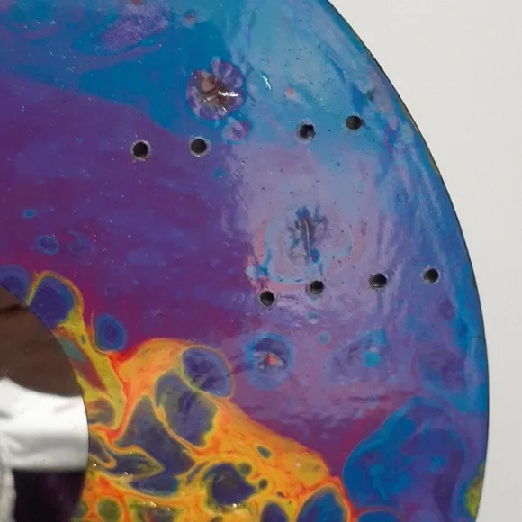 Hand Crafted Earring Jewelry Holder Painted Necklaces Vinyl Record Upcycle Wall - Picture 14 of 15